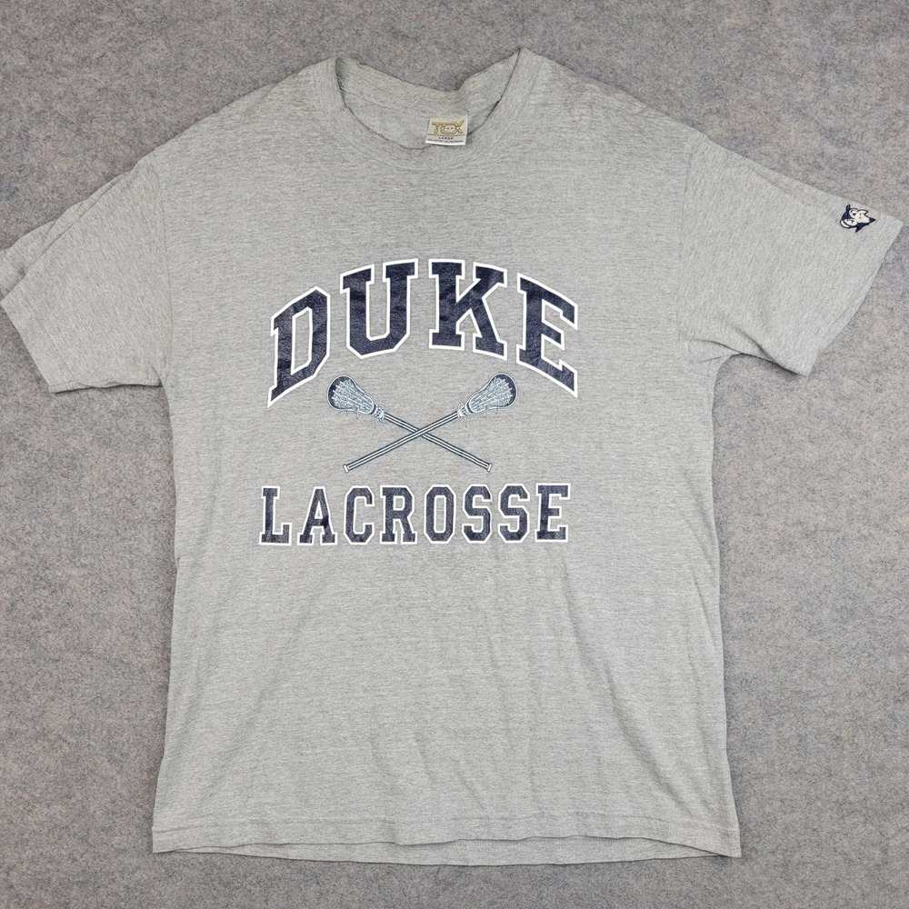Duke Blue Devils Shirt Mens Large Gray NCAA Lacrosse TCX Apparel Graphic Tee